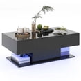 thumbnail image 1 of Costway LED Coffee Table with 2 Drawers 20-Color Dimmable LED Lights & Remote Control Black, 1 of 10