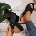 thumbnail image 4 of Gspmoly Sandales à Enfiler pour Femmes, Pantoufles Décontractées Mode pour Femmes à Bout Rond, Chaussures de Plage Confortables Décontractées, Pantoufles de Maison pour Femmes Noir 43, 4 of 9