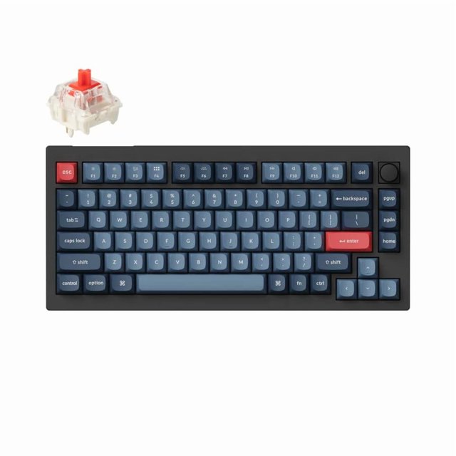 Keychron V1 Max Wireless Custom Mechanical Keyboard, QMK/VIA Programmable 75% Layout Bluetooth 5.1/2.4 GHz/Wired RGB with Hot-swappable Gateron Jupite