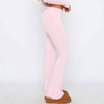 thumbnail image 4 of Ladies Basic Pants Slim Fit Solid Color Y2K Style Vacation Outfit (Black S), 4 of 7