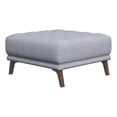 thumbnail image 1 of Allen Mid-Century Modern Square Microfiber Ottoman in Light Gray, 1 of 6