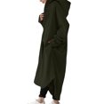 thumbnail image 2 of Innerwin Cardigan Veste pour Dames Chandail à Capuchon de Vacances Long Maxi Manteaux Vert Armée S, 2 of 3