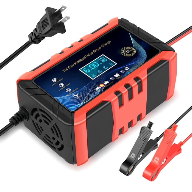 CHOK Intelligent Automatic Car Battery Charger 12/24V 6A Pulse Repair Starter AGM/GEL Yellow