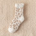 thumbnail image 3 of CUITING Fuzzy Socks for Women Warm Fluffy Socks Winter Slipper Socks Soft Cute Leopard Socks, 3 of 7