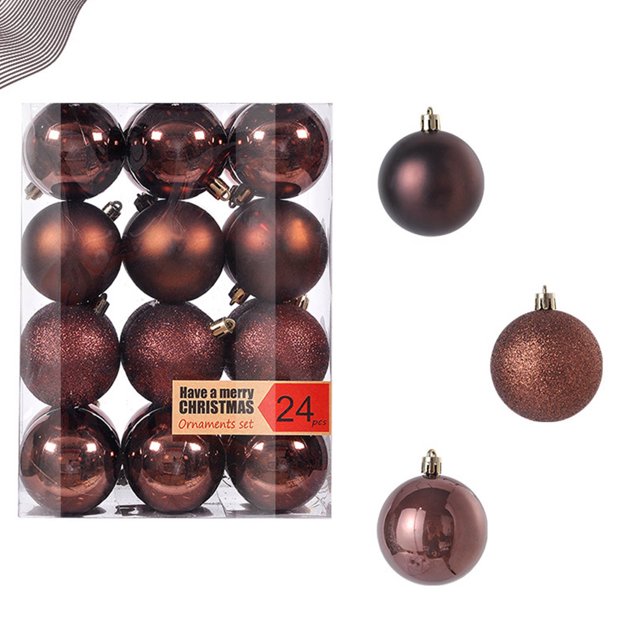 EGNMCR Christmas Ornaments 24-Pack Christmas Ball Ornaments with Strings, Shatterproof Plastic Christmas Bulbs, Hanging Decorations for Xmas Tree, Holiday, Wedding, Party