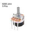 thumbnail image 2 of Unique Bargains WH138 500K Ohm Variable Resistors Single Rotary Carbon Film Potentiometer 5pack, 2 of 3