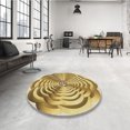 thumbnail image 4 of Ahgly Company Tapis d'Intérieur Lavable en Machine Carré Transitionnel Bisque Foncé Marron, 7 Pieds Carré, 4 of 7