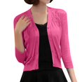 thumbnail image 1 of Light Weight Cardigan Women Women's Solid Color Cardigan Hollow Out Knit Sweater Short Coat - Hontri, 1 of 2
