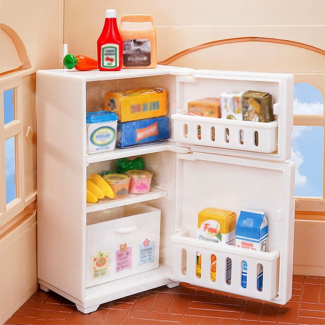 WLOELOEW Blanc Miniature Cuisine Mini Réfrigérateur Jouet Nourriture Simulation Jouet pour Enfants
