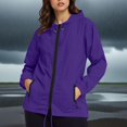 thumbnail image 2 of Imperméable pour Femmes, Manteau de Pluie à Capuche en Polyester avec Fermeture Éclair et Poches avant, Vert Militaire, 2 of 5