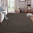 thumbnail image 1 of Garvee 9'x12' Large Area Rugs Braided Print Rug, Machine Washable Indoor Rug Non-Slip Low Pile Farmhouse Solid Carpet for Bedroom, Living Room, Dining Room Office, Brown, 1 of 10