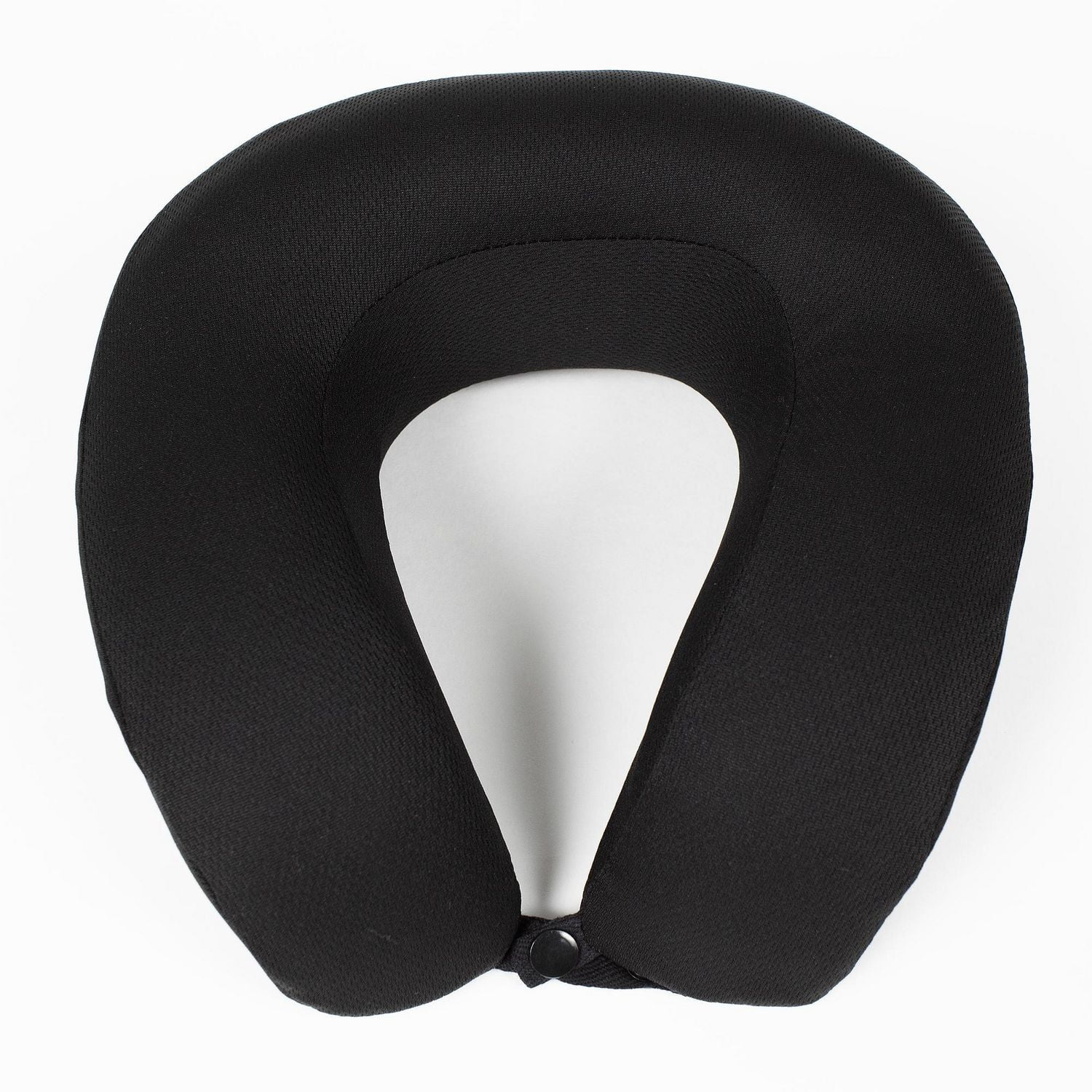 Prestige Series Memory Foam Travel Neck Pillow, Black, Snap Closure