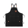 thumbnail image 1 of Elodie Canvas Apron Versatile Adjustable Strap Work Apron for Painting Salon Waiter black, 1 of 8