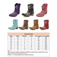 thumbnail image 2 of LUXUR Bottes pour Femmes Brodées Florales Bottines Bout Rond Courtes Rehaussées Chaussures d'Hiver Rouges 11, 2 of 6