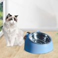 thumbnail image 4 of Bol pour Chat et Chien 15 Degrés Surélevé Antidérapant Cou Incliné Surélevé Acier Inoxydable Bleu, 4 of 5