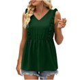thumbnail image 1 of Timegard Tank Tops for Women Ruffle Sleeveless V Neck Tunic Tops Casual Summer Fashion Solid Color, 1 of 7