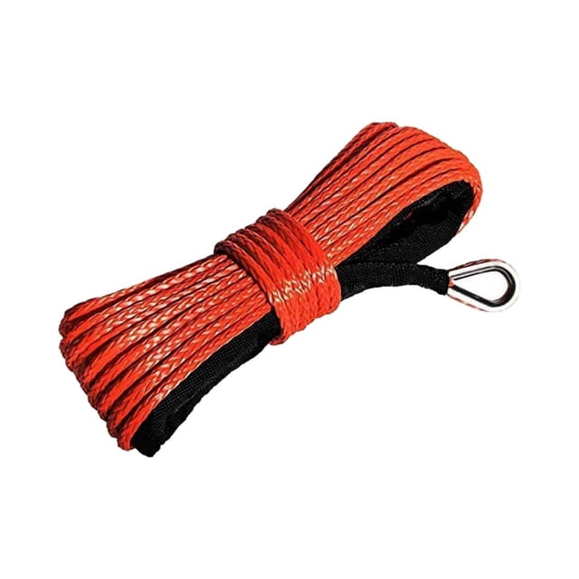 1/4''x50' Truck Boat Emergency Replacement Car Outdoor Accessories Synthetic Winch Rope Cable ATV UTV 7700lbs 12 Strand String ,Easy to Carry
