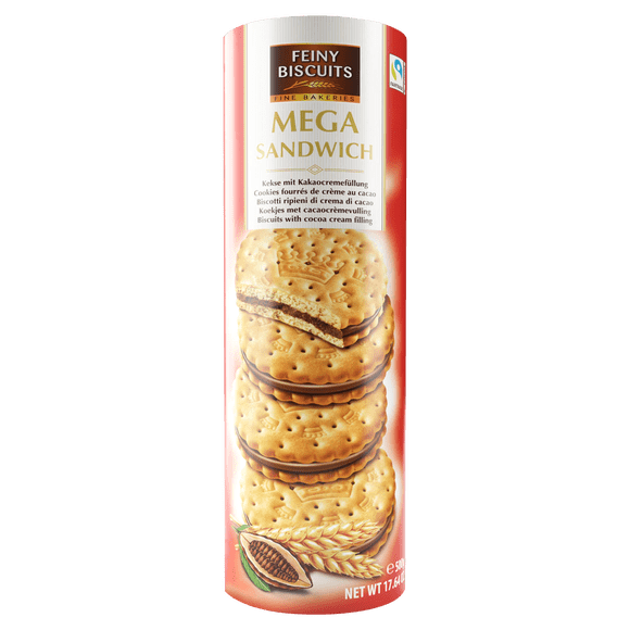Feiny Biscuits Mega Sandwich with Cocoa Cream Filling, 500g