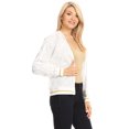 thumbnail image 4 of Veste Bomber à Paillettes à Rayures pour Femmes à Manches Longues avec Fermeture Éclair Frontale, 4 of 5