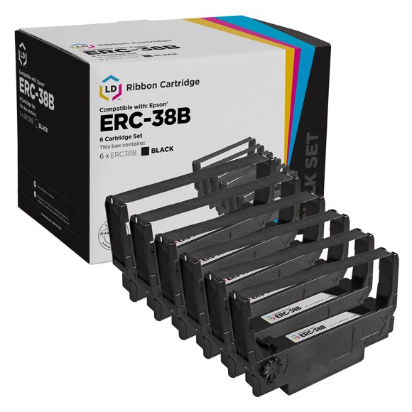 LD Products POS Ribbon Cartridge Replacement for Epson ERC-38B (Black 6-Multipack) Compatible with The Following Epson Printer Model TM-300A