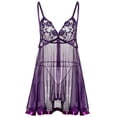 thumbnail image 2 of Ensemble de Pyjama pour Femmes Mode Femmes Pyjama en Dentelle Aguichant Séduisant Nuisette à Bretelles, 2 of 9
