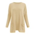 thumbnail image 5 of T-Shirts pour Femmes Décontractés Confortables Chemise pour Femmes Coton Manches Longues Chandails de Compression pour Femmes Manches Longues Col Rond Col Roulé Simulé pour Femmes Chemise à Manches Longues Hauts pour Femmes avec Manches Bouffantes, 5 of 5