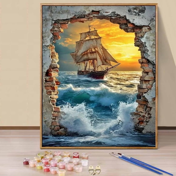 JYLMOOD Paint by Numbers Kit for Adults Beginner, Easy DIY Oil Painting Kits On Canvas for Gift Home Wall Decor 16x20 Inch