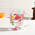 thumbnail image 4 of Tasses en Verre à Double Paroi 220/300 ml avec Poignée Isolée Tasses à Café en Verre Transparent Résistantes à la Chaleur Motif Floral Tasse à Boire pour Thé, 4 of 7