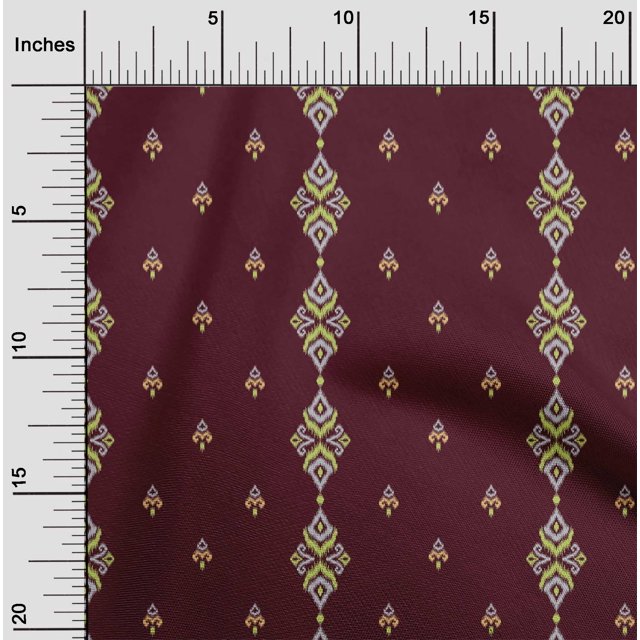 oneOone Tissu Viscose Chiffon Rayé & Tourbillon Tissu Ikat Imprimé au Mètre 42 Pouces de Large