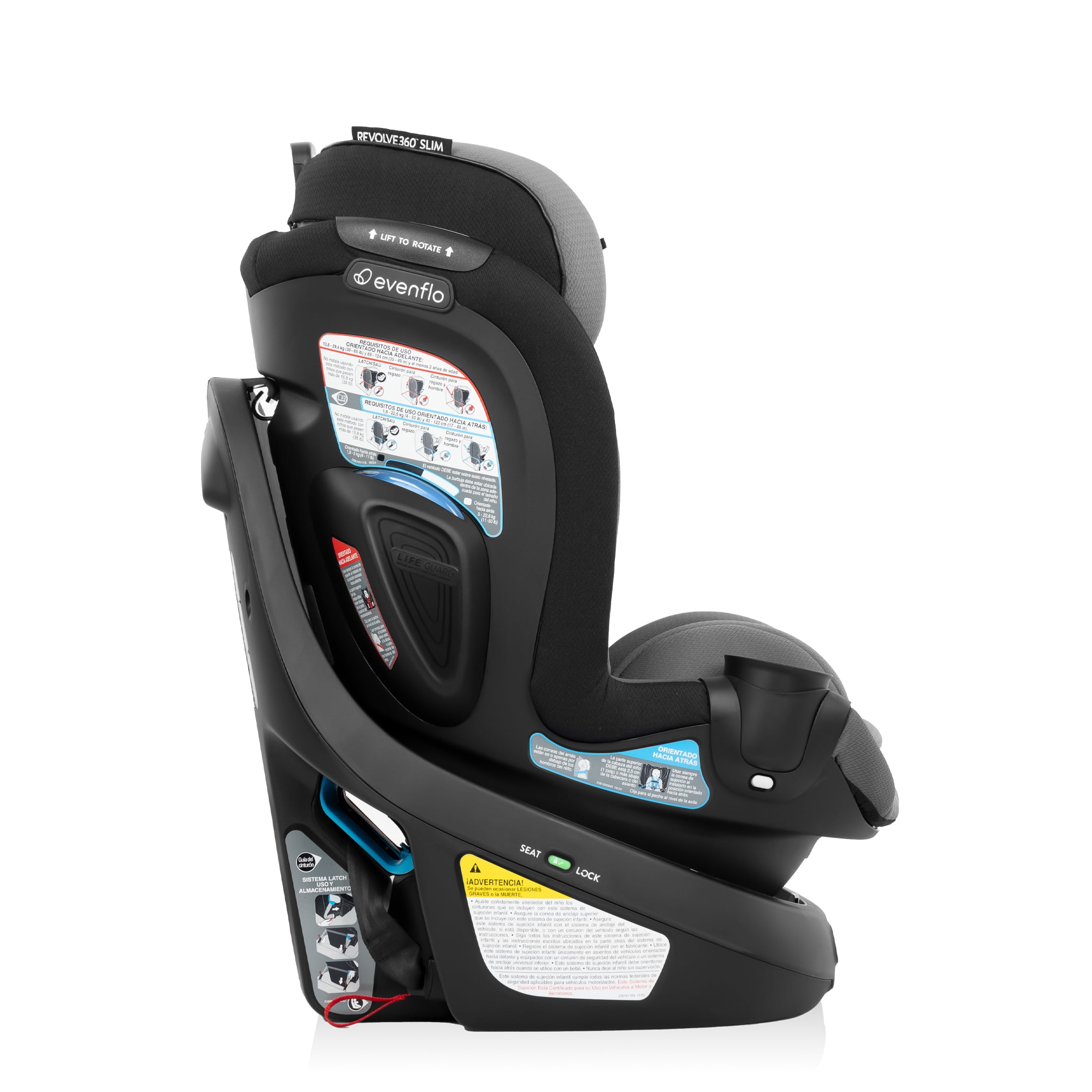 Evenflo Revolve360 Slim 2-in-1 Rotational Car Seat with SensorSafe