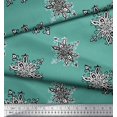 thumbnail image 2 of Soimoi Polyester Crepe Fabric Floral Block Print Fabric by The Yard 42 Inch Wide, 2 of 3