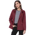thumbnail image 1 of INSPIRE CHIC Women's Solid Drawstring Waist Flap Pocket Utility Jacket, 1 of 6