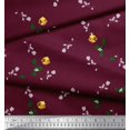 thumbnail image 2 of Soimoi Tissu Poly Georgette Feuilles et Imprimé de Fleurs de Roses, Tissu au Mètre, 52 Pouces de Large, 2 of 3