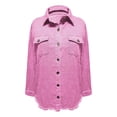 thumbnail image 2 of Yubnlvae Veste-Chemise en Denim Lavé Rose Vif Mode Décontractée pour Femme, G, 2 of 3