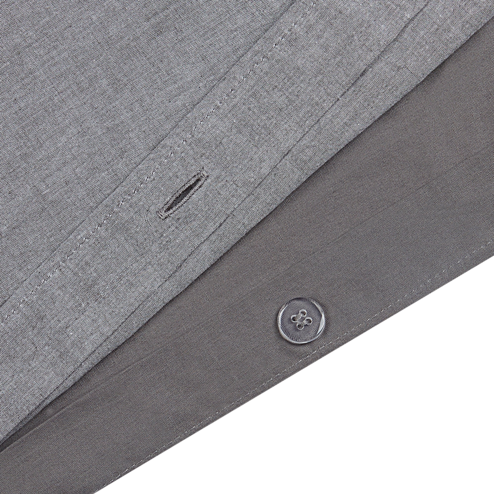HOMETRENDS 2-Piece Grey Chambray Duvet Cover Set, Twin
