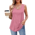 thumbnail image 2 of Dealovy Womens Tank Tops Sleeveless Casual Summer Solid Color Loose Fitted Casual Flowy Basic Tees Outfits, 2 of 7