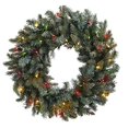 thumbnail image 1 of Nearly Natural Couronne de Pin avec Lumières Colorées, 30 Pouces, 1 of 3