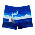 thumbnail image 2 of AMERTEER Man Shorts Loose Plus Size Polyester Flat Corner Printed Beach Shorts for Spa, 2 of 10