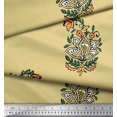 thumbnail image 3 of Soimoi Poly Georgette Fabric Leaves & Floral Block Fabric Prints by Yard 52 Inch Wide, 3 of 3