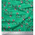 thumbnail image 1 of Soimoi Viscose Chiffon Fabric Floral Love Text Fabric Prints By Yard 42 Inch Wide, 1 of 5
