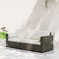 thumbnail image 3 of Outsunny Outdoor Sofa w/ Cushions, PE Rattan Patio Couch, Cream White, 3 of 10