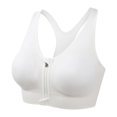 thumbnail image 1 of FYEGRE Sports Bras for Women Full Support Front Zip Closure Compression Bras Post Surgery Wireless Racerback Sport Brassiere White XXXXL, 1 of 4