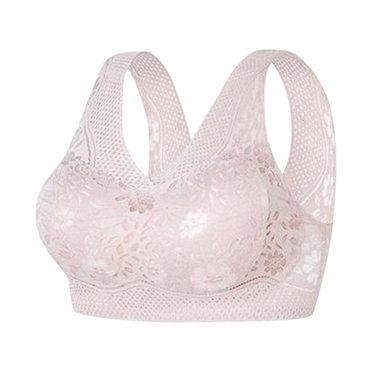 Timegard Bras for Women Lace Breathable Full Coverage High Support Bras Wirefree Comfort Everyday Bra