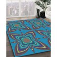 thumbnail image 3 of Ahgly Tapis de Zone Carré Lavable en Machine, Turquoise Foncé Vert, 8 Pieds Carré, 3 of 7