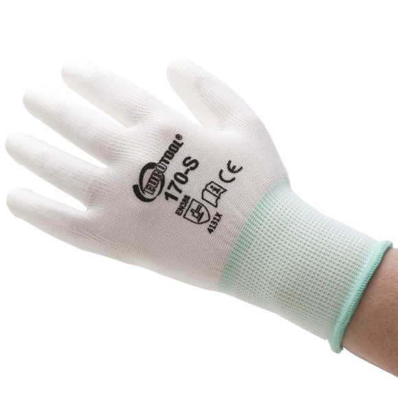 EURO TOOL Polyurethane Palm Coated Gloves Small 12 Pair | GLV-170.10