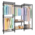 thumbnail image 1 of QinaQin Heavy-Duty Metal Clothes Rack - Freestanding Wardrobe Storage System - Adjustable Shelves and Hanging Rods - Large Storage Capacity, Suitable for Bedrooms and Laundry Rooms, 1 of 7