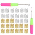thumbnail image 4 of Domqga Ensemble d'Outils pour Dreadlocks Anneaux à Cheveux pour Dreadlocks Crochet à Loquet Accessoires de Décoration pour Cheveux au Crochet, Ensemble de Crochets pour Dreadlocks au Crochet, 4 of 8