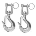 thumbnail image 3 of Safety Chain Hooks, 2Pcs Winch Hook Clevis Hook Lifting Clevis Chain Hook 304 Stainless Steel Rigging Accessory with Safety Latch, 3 of 7