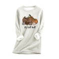 thumbnail image 2 of T-shirts pour Femmes Mode Décontractée à Manches Longues Blouses et Chemises à Col Rond Chandail à Col Rond pour Femmes en Liquidation, 2 of 3