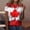 Rouge, variante sur T-shirt pour Femmes de la Fête du Canada à Manches Courtes, Col Rond, Feuille d'Érable Canadienne, T-Shirts Patriotiques, T-Shirt Graphique pour Femmes
